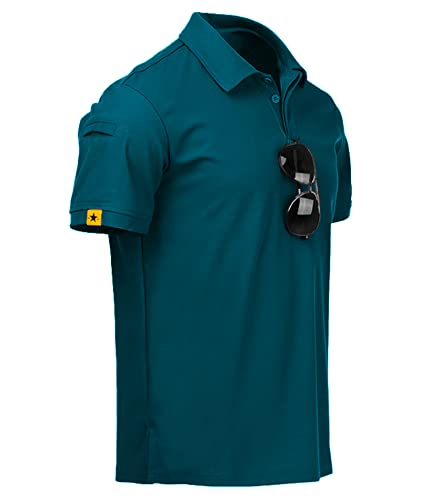 V VALANCH Men's Polo Shirts Short Sleeve Golf Polo Sport Athletic Collared Moisture Wicking Shirt