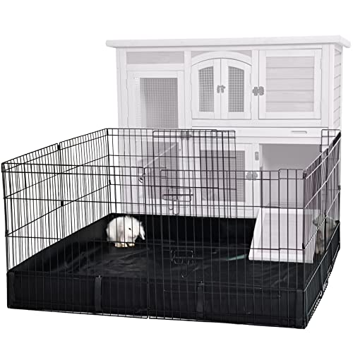 Aivituvin Pet Playpen Rabbit Pen Bunny Run Extension Guinea Pig Enclosure with Waterproof Floor Liner - Extension Playpen ONLY