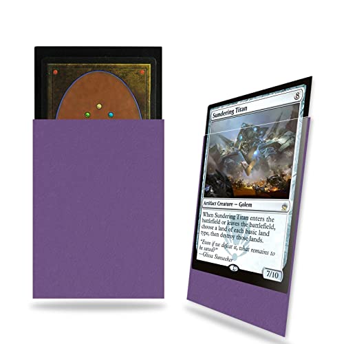 Purple MTG Card Sleeves 200 Pack, Standard Card Sleeves Sturdy MTG Sleeves Matte Back Finish, Perfect Shuffling - Protect All Your Trading Cards Collectible Cards by Fabmaker, Never Tear