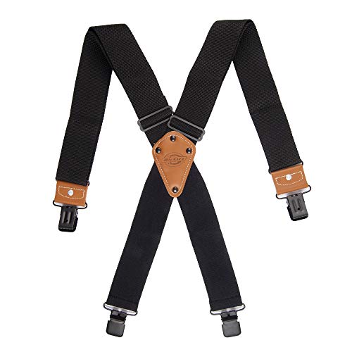 Dickies mens Industrial Strength Suspenders Suspenders, Black/Black, Extended Size US