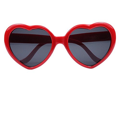 Armear Women's Lady Girl Fashion Large Oversized Heart Shaped Retro Plastic Sunglasses Cute Love Eyewear Red