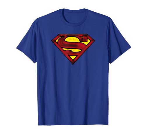 Superman Charcoal Shield T Shirt T-Shirt