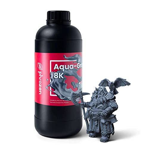 phrozen Aqua 8K 3D Printing Resin, Designed to Showcase Highly Detailed 3D Models & Works Best with 8K 3D LCD Printers (Gray, 1KG)