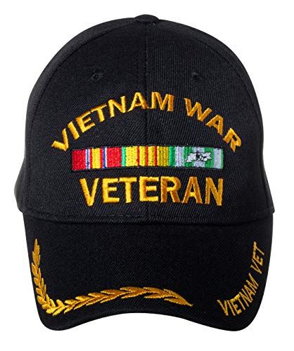 Artisan Owl Vietnam War Veteran Embroidered Adjustable Baseball Cap (Viet. Vet. Ribbon)
