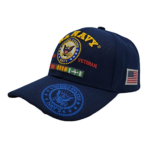 US Navy Vietnam Veteran Licensed Military Ball Cap (One Size Fits All, US Navy (Blue))