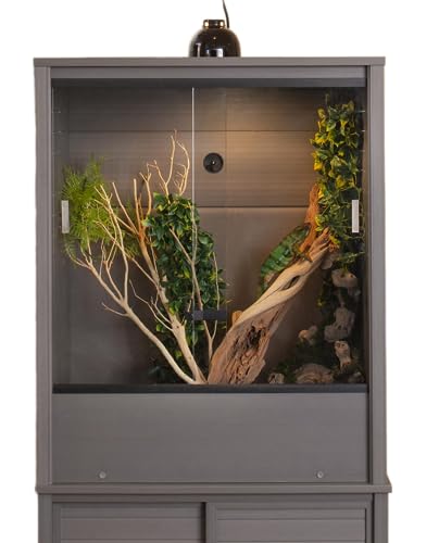 Madagascar Vertical Reptile Lounge Habitat, (30" L x 24" W x 36" H) Arboreal Reptile Cage Made with ECOFLEX, Non-Toxic & Eco-Friendly Materials, Quick & Easy Assembly