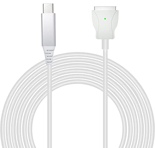 YGJ USB C Magnetic Adater Type C to 2 T-Tip Charging Cable Cord PD 85W(Compatible with 45W 60W) Type C to Magsafe 2(After 2012 and Before 2021 Models)