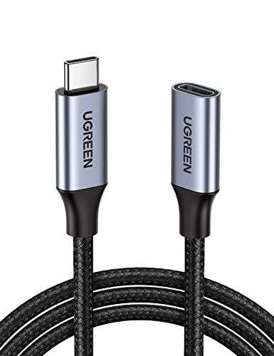 UGREEN USB C Extension Cable, (1.5Ft/0.5M/10Gbps/100W), USB C 3.2 Extender, Type C Male to Female Cord Charging & Transfer Compatible with PSVR2/Macbook/iPad Pro/USB C Hub/Dell XPS/Magsafe Charger