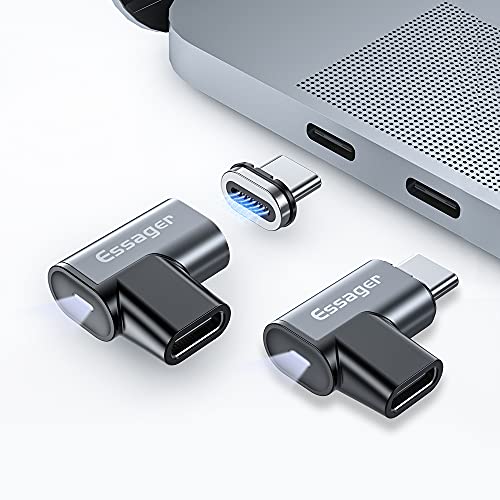  USB C Magnetic Adapter 2Pack 24Pins, Type C Magnetic Connector Support PD 100W USB3.1 Gen2x2 20Gbps Data Transfer 4K@60 Hz Video, Compatible with MacBook Pro/Air All Type C Devices