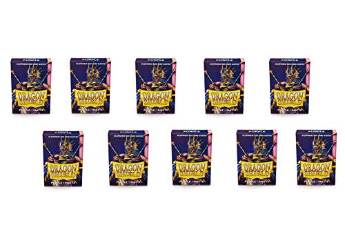 10 Packs Dragon Shield Matte Mini Japanese Purple 60 ct Card Sleeves Display Case