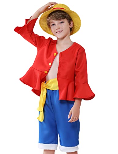 YuDanae Kids Costume Anime Cosplay Dress Up for Halloween Comic Con Anime Party for Kids Toddler Boys (L(for height 49.2"-53.1"))