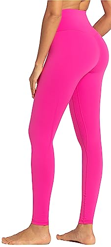 Sunzel Workout Leggings for Women, Squat Proof High Waisted Yoga Pants 4 Way Stretch, Buttery Soft, Hot Pink, Medium