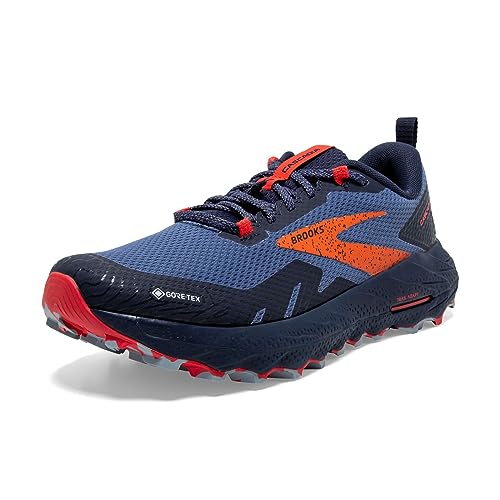 Brooks Womens Cascadia 17 GTX Waterproof Trail Running Shoe - Navy/Bittersweet/Peacoat - 9.5 Medium