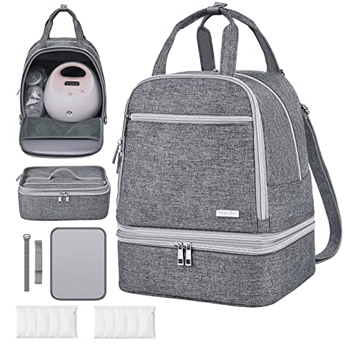 Spectra Pump Bag, Breast Pump Backpack, Mini Pumping Bags with Pockets for Working Mom, Compatible with Spectra S1, S2, Grey