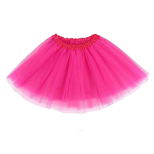 Hot Pink Tutu for Women 5 Layers Adult Halloween Costume Barbie Skirts Dress Party Favor Accessories