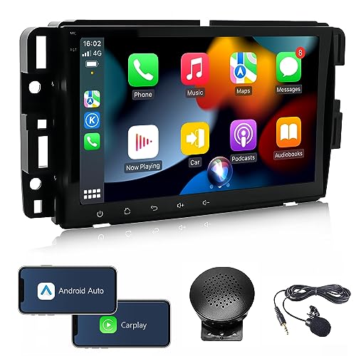 [3+32GB] Android 12 Car Stereo for Chevrolet Chevy Silverado GMC Sierra Yukon Buick Enclave, 8 Inch IPS Touchscreen Car Radio Head Unit with CarPlay & Android Auto Bluetooth Mirroring GPS Navigation