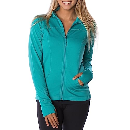 Global Blank Define Jacket Womens Athletic Jackets for Workout, Scrub and Gym Jackets Women, Lapis Green, Medium