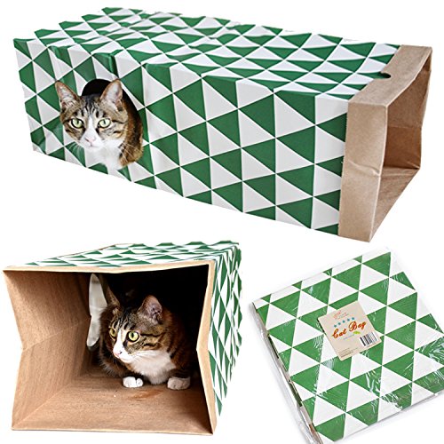 JZMYXA Cat Paper Bag Tunnel Toy Collapsible Tunnel for Rabbits, Kittens, Ferrets, Pet Paper House