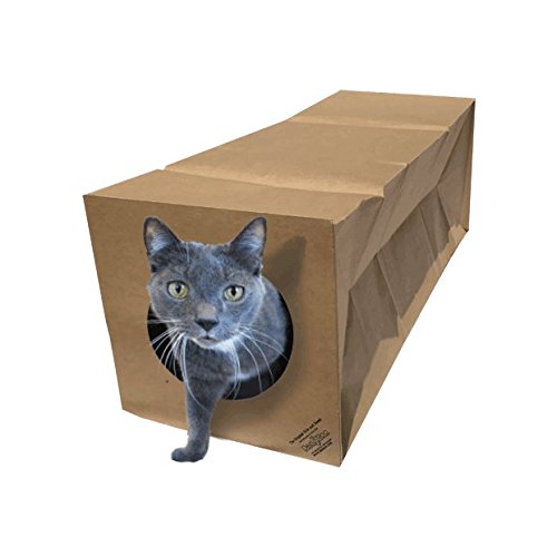 Dezi & Roo Hide and Sneak Collapsible Paper Cat Tunnel - Made in USA - Designed by a Feline Vet - Interactive Cat Toy - Cat Enrichment Toy - Hideaway