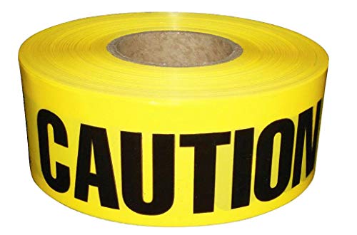 ATERET Premium Yellow Caution Tape I 3 inch x 1000 feet I Harzard Tape w/Bright Yellow & Bold Black Text I 3" Wide for Maximum Readability I Ideal Use for Danger/Hazardous Areas (1-Pack)