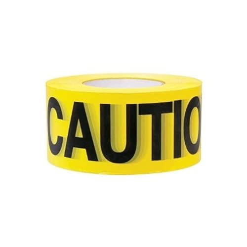 Halloween Yellow Caution Tape 3 inch x 1000 feet, Bright Yellow w/Bold Black Text, 3" Wide for Maximum Readability, Strongest & Thickest Tape for Danger/Hazardous Areas