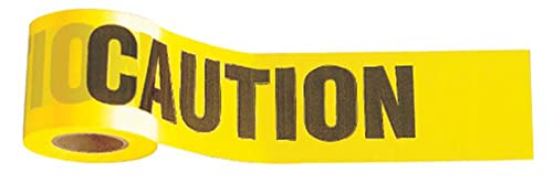 Johnson Level & Tool 3321 Standard Caution/Cuidado Tape, 3" x 300', Yellow, 1 Roll