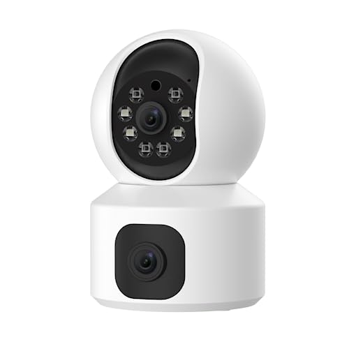 YI Dual-Lens Indoor Camera, Home Security Camera System with Fixed Lens and Dome Camera in 1, Expanded Viewing Angle, Motion Tracking, Dual-Screen Display, Two-Way Audio, Phone Alerts