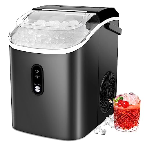 COWSAR Nugget Ice Maker Countertop, Chewable Pebble Ice 34Lbs Per Day, Crunchy Pellet Ice Cubes Maker Machine with Self Cleaning, Compact Portable Design for Home/Kitchen/RV/Office