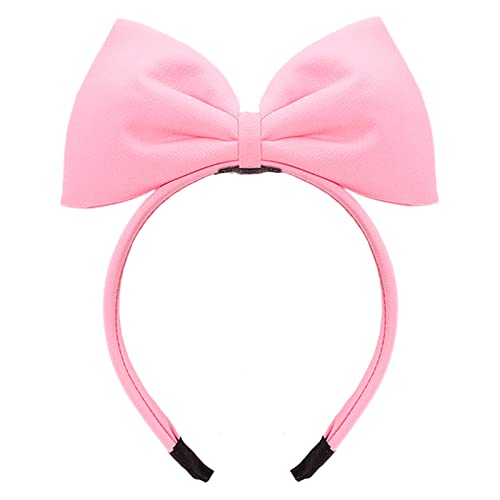 Halloween Bow Headband Bowknot Hair Hoops Bow Headpiece Hairband Hair Bands Women Cosplay Costume Cute Holiday Festival Christmas Xmas Carnival Birthday Party Decorations Dress Up Accessories Pink