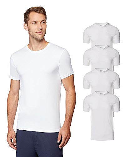 32 Degrees Mens 4 Pack Cool Quick Dry Active Basic Crew T-Shirt, White, X-Large