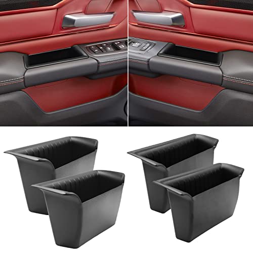 TTCR-II for Ram 1500 Door Side Organizer Tray 2019 2020 2021 2022 2023, for Ram 1500 Door Pocket Insert 4 Pcs Door Side Storage Box Ram 1500 Door Organizer (Does not fit Ram 2500 and Ram 3500