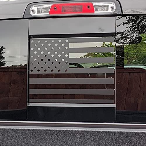 Zhizhong Rear Middle Window Decal Compatible with RAM 1500 2500 3500 2009-2023, American Flag Back Sliding Window Sticker