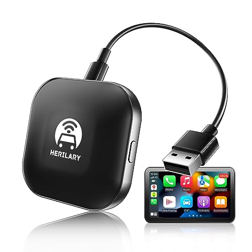 HESHS Wireless CarPlay Adapter, CarPlay Wireless Dongle, Plug & Play, Dual-Band WiFi&Bluetooth Faster Auto Connect for iOS Cars with OEM Wired CarPlay, Convert Wired to Wireless