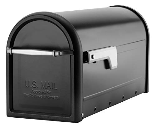 Architectural Mailboxes Chadwick Galvanized Steel Post-Mount Mailbox, 8950B-10, Black