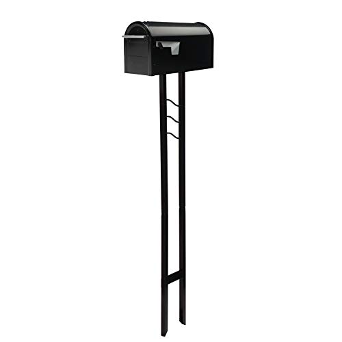 Architectural Mailboxes Franklin Galvanized Steel Mailbox and Post Kit, FM11KITEC, Black