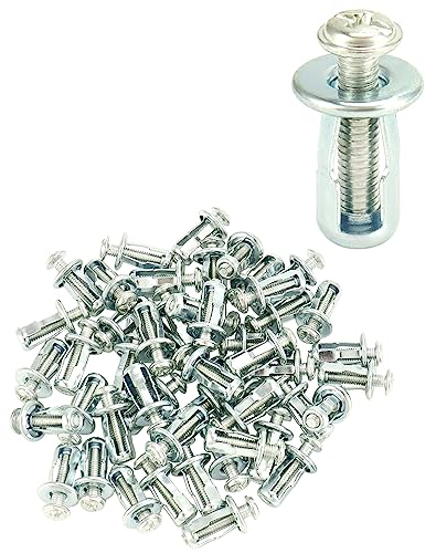 QWORK M4 x 20 Jack Nuts Expansion Nut, 50 Pack Petal Nuts with Screws Assembly, for Applications with Thin Soft or Brittle Materials