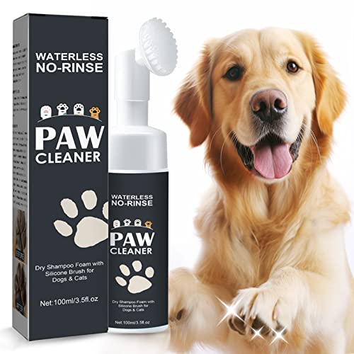 Dog Paw Cleaner, No-Rinse & Portable Brush Head Paw Cleaner, All Natural Pet Cleanser and Deep Cleaning Dog Paw Washer