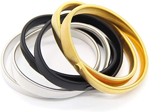 Coolrunner 6 Pcs Anti-Slip Elastic Shirt Sleeve Holders Metal Armbands for Band Stretch Garters
