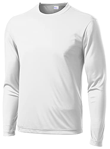 Opna Men's Long Sleeve Moisture Wicking Athletic Shirts White-XL