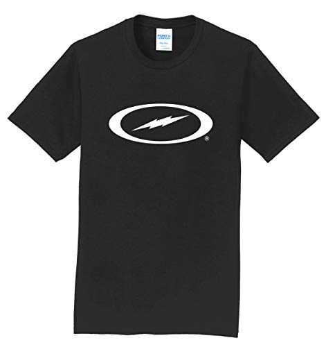 Logo Infusion Black T-Shirt 100% Cotton - Storm Bowling - White Storm Bolt Logo - Design 00BG (XL)