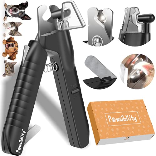 Pawsibility - Reinvented Pet Nail Clippers for Your Pal - Ultra Bright LED Light for Bloodline | Razor Sharp and Durable Blade | Vets Recommended Trimming Tool for Dogs and Cats