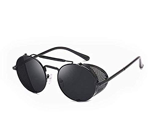 ACE_Banana Demon Crowley Glasses Good Omens Sunglasses Round Metal Retro Eyewear for Men Cosplay Accessories Black X-Large