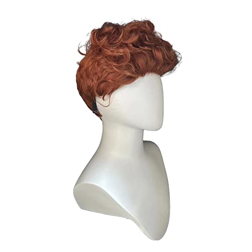 Borbilyn Short Ginger Curly Wig Copper Red Wavy Hair Demon Cosplay Costume Wigs Halloween Party Favors Men Women (Ginger Red Wig)