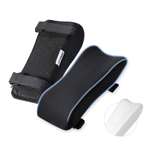 Dokicat Ergonomic Memory Foam Office Chair Armrest Pads, Gaming Chair Arm Rest Cover Pillow, Elbow Support Cushion for Computer, Wheelchair and Desk Chairs (Set of 2)