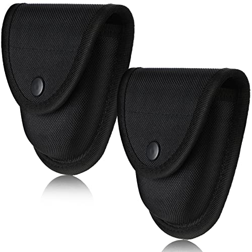 Silkfly 2 Pieces Handcuff Pouch Heavy Duty Handcuff Case Tactical Nylon Handcuff Holder with Snap Design for Duty Belt Security Guard Vest Law Enforcement Police Security Officer Defense Equipment