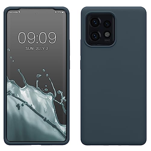 kwmobile Case Compatible with Motorola Edge 40 Pro/Edge+ (2023) Case - TPU Silicone Phone Cover with Soft Finish - Dark Slate
