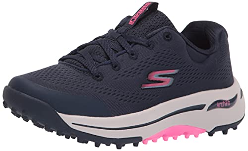 Skechers Women's Go Arch Fit Golf Shoe, Navy/Pink, 8