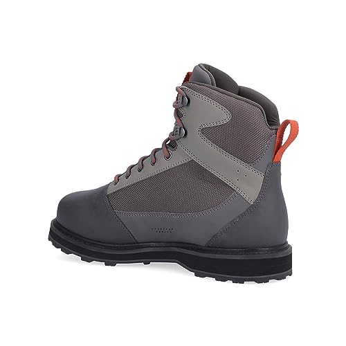 Simms Tributary Rubber Sole Wading Boots for Adults - Fishing Boots with Lace-Up Closure, Ankle Support and Traction Control - Basalt - 11
