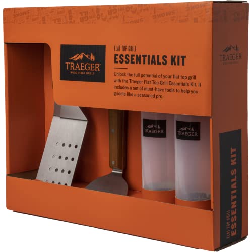 Traeger Grills Flat Top Griddle Essentials Kit, Two Spatulas, Scraper, Squeeze Bottles