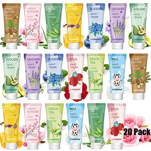 20 Pack Hand Cream Gift Set for Women, Mothers Day Gifts,Nurse Gifts for Women,Teacher Appreciation Gifts,Hand Lotion for Dry Cracked Hands,Moisturizing Body Lotion With Vitamin E,Natural Plant Fragrance Hand Lotion Travel Size Mini Lotion Bulk Valentine Day Gifts for Her and Mom